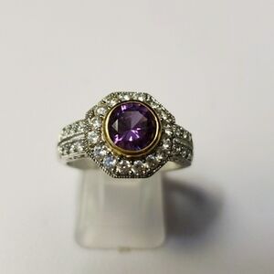 Victoria Wieck Color Change Lab Created Sapphire Halo Ring